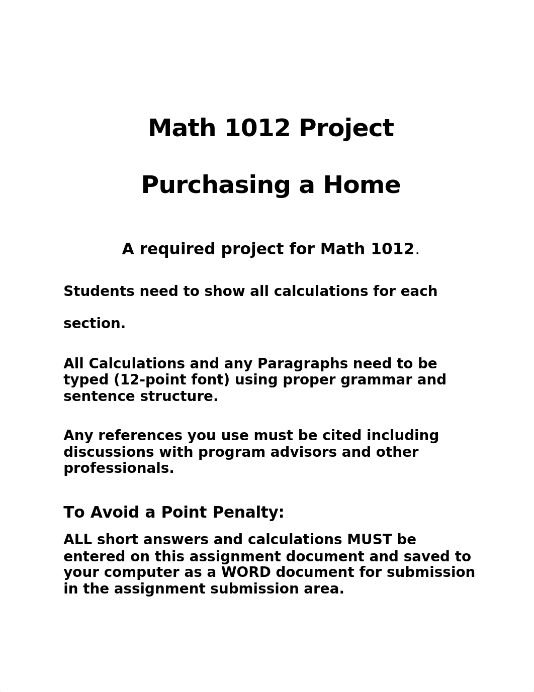 Math 1012 Project. Purchasing a Home Part 3.docx_d98hlhrvt44_page1