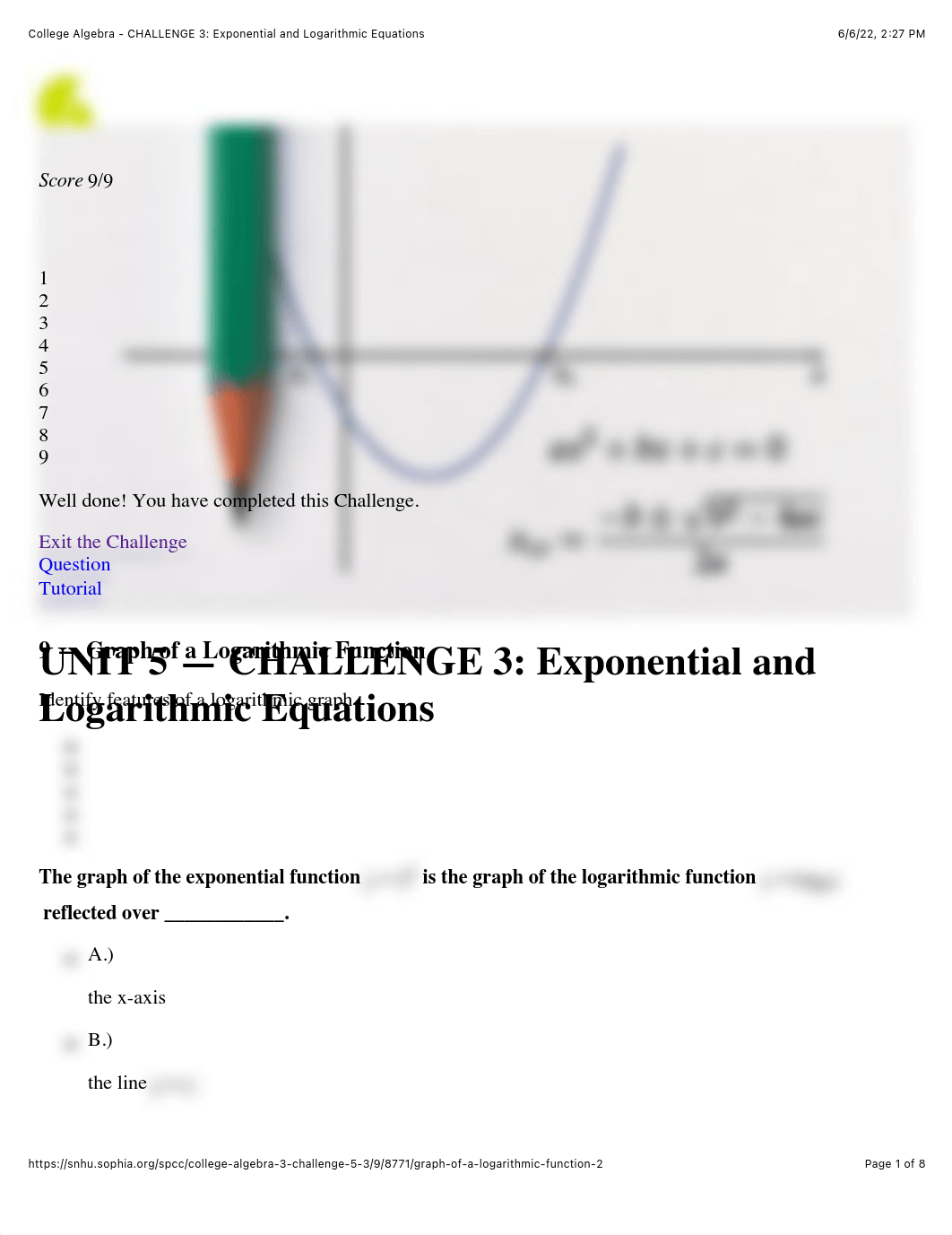 College Algebra - CHALLENGE 3: Exponential and Logarithmic Equations.pdf_d98ryuatd1v_page1