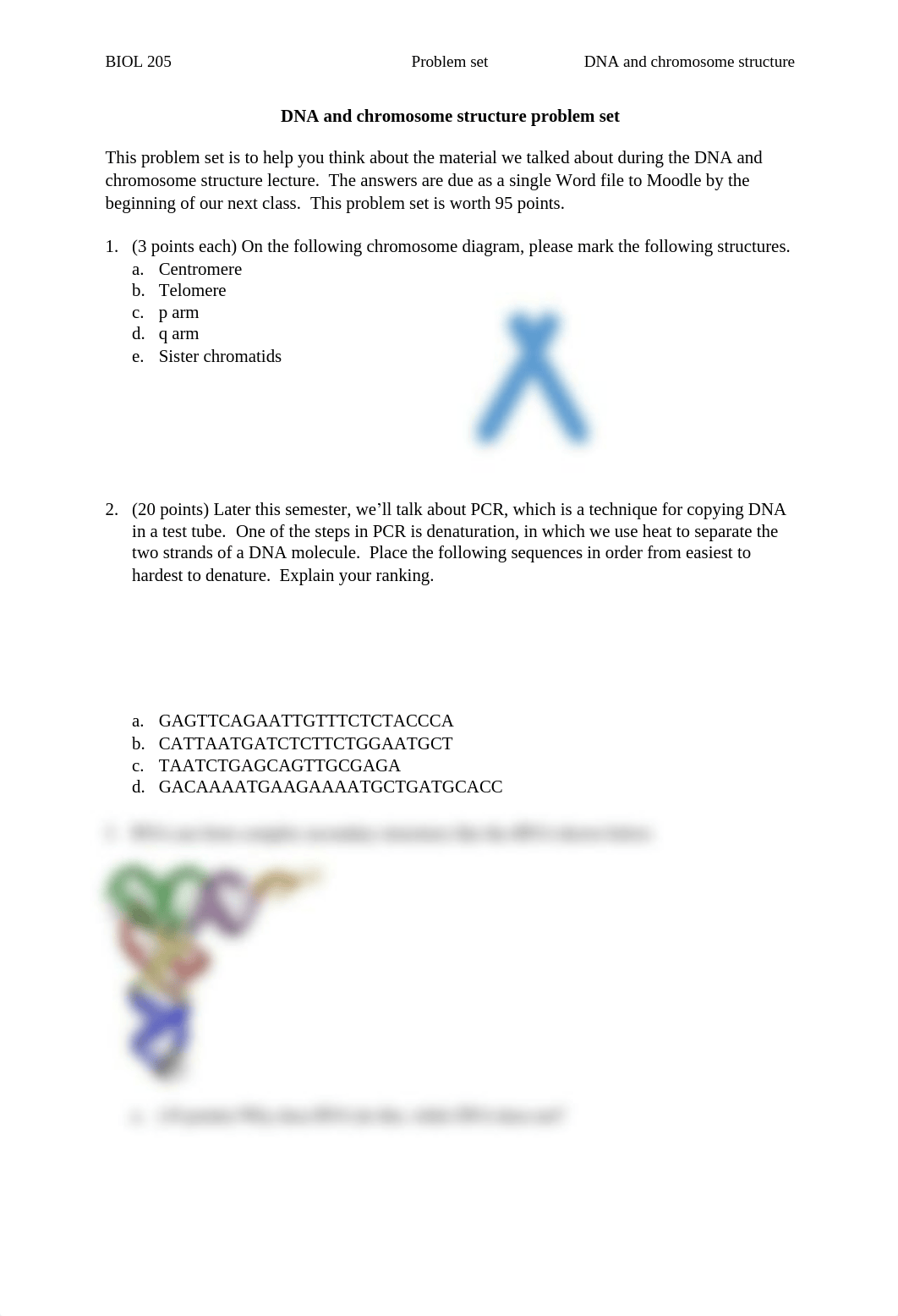 DNA and chromosome structure problem set.pdf_d998ofprv6i_page1