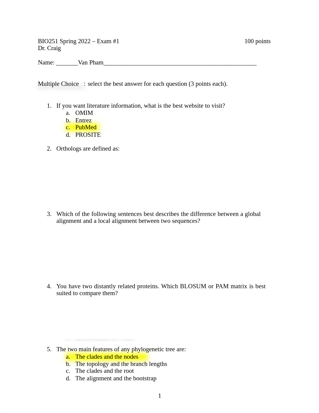 Van Pham - BIO251 Spring 2022 Exam #1.docx_d99d5wy9vnu_page1