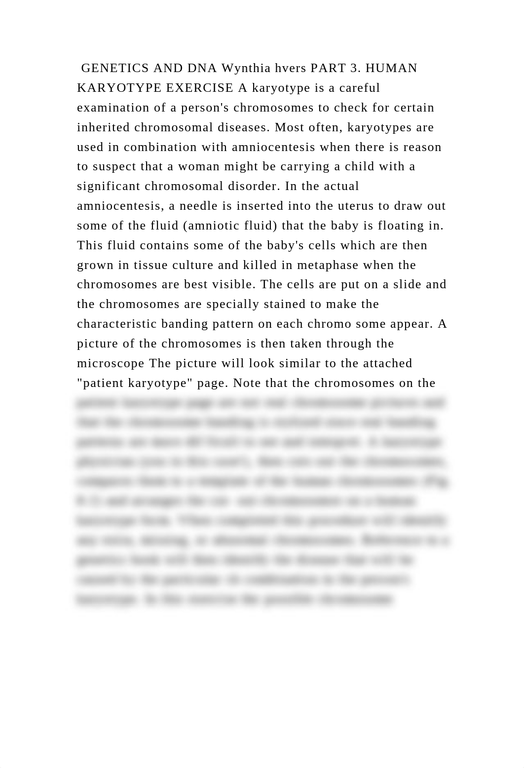 GENETICS AND DNA Wynthia hvers PART 3. HUMAN KARYOTYPE EXERCISE A kar.docx_d9amsuw5zi1_page2