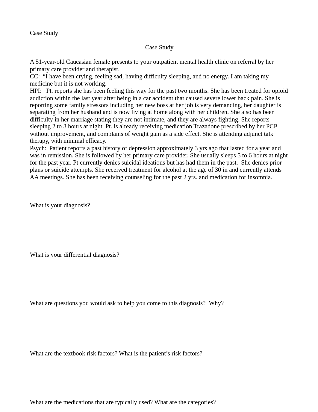 Case Study Mental Health Disorder Depression HCC 3 Summer 2020.docx_d9aq70lepe8_page1