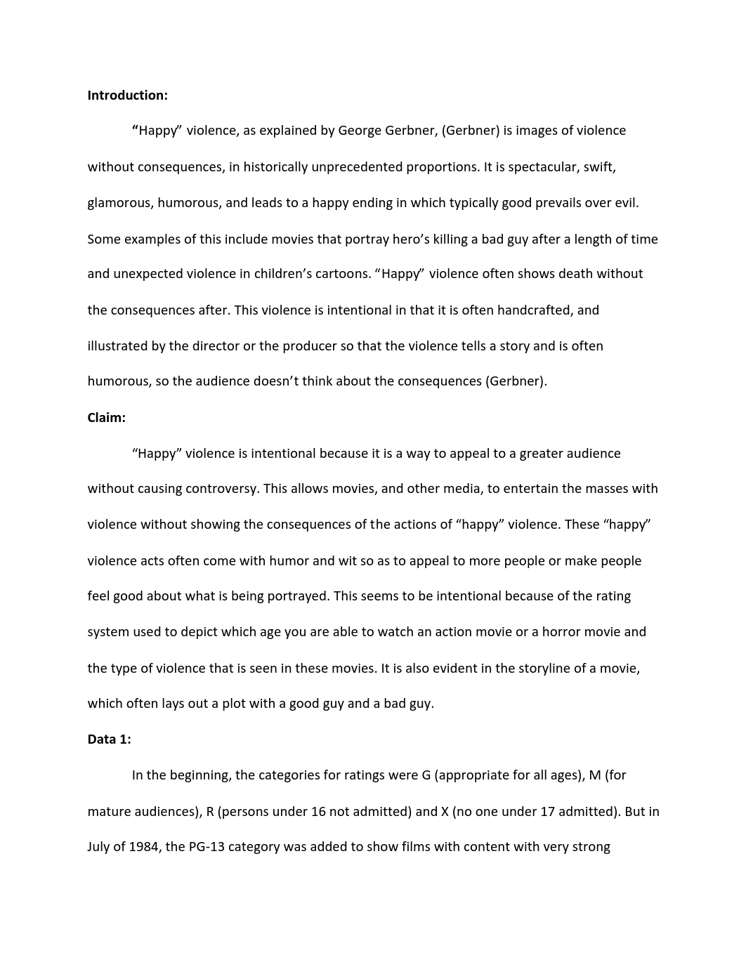 COMM 430 Discussion Essay #1 on Happy Violence in the Media_d9b47q2wbfu_page1