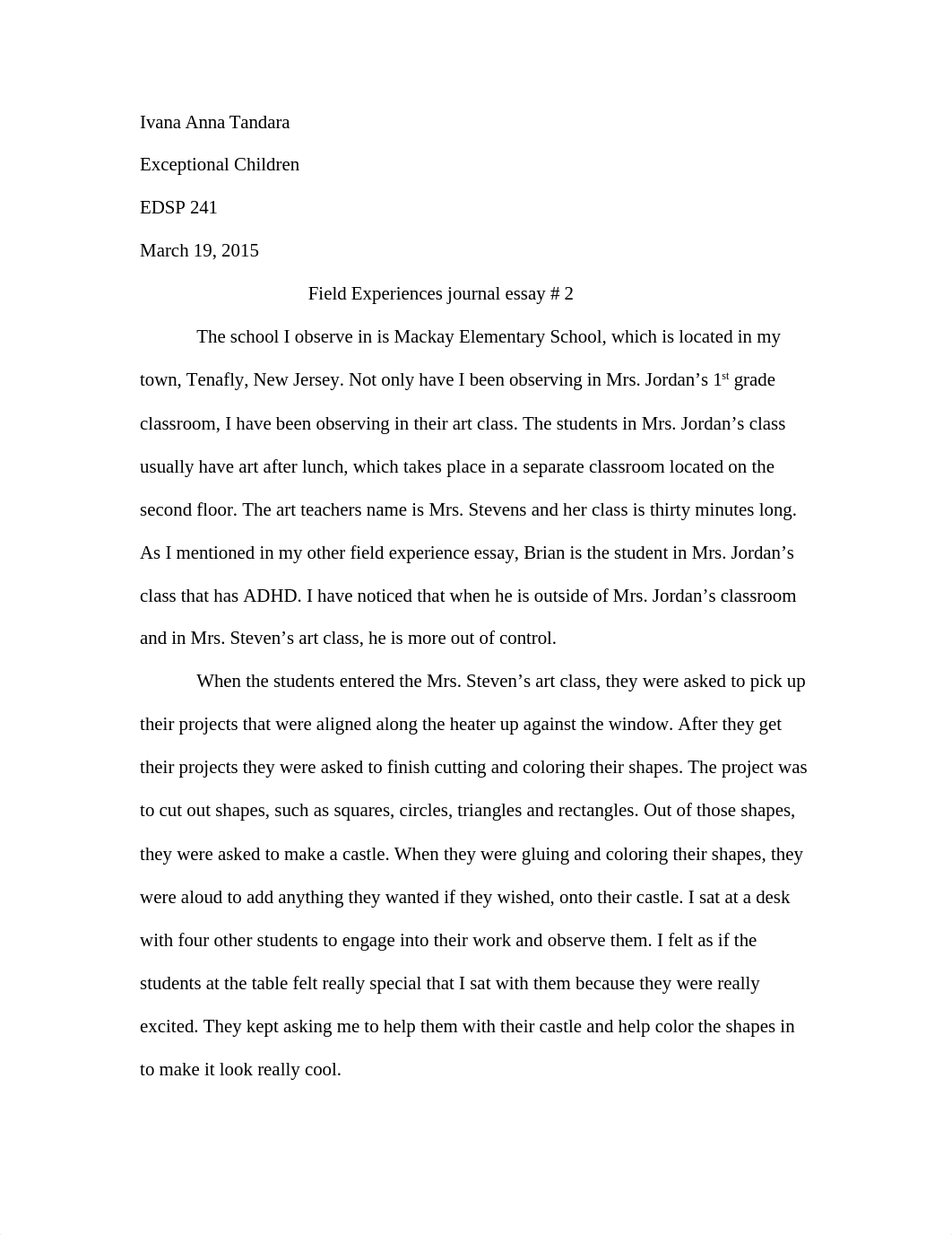 Field Experiences journal essay # 2_d9b6nv3iv2y_page1