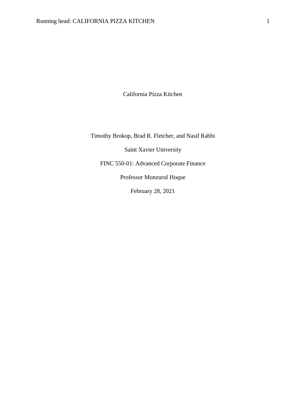 FINC 550 Group 1 California Pizza Case Study Week 5 (v2).docx_d9bdl9ndfzs_page1