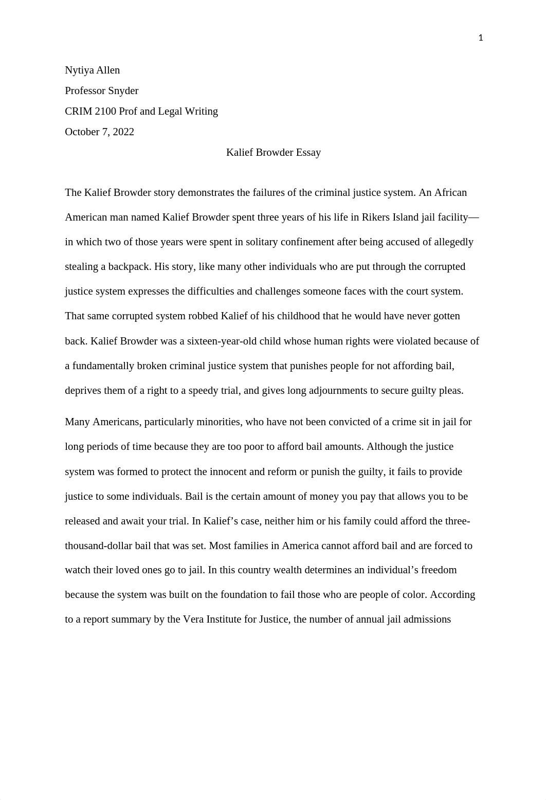 Kalief Browder Essay Prof and Legal Writing.docx_d9bk0qqizmo_page1