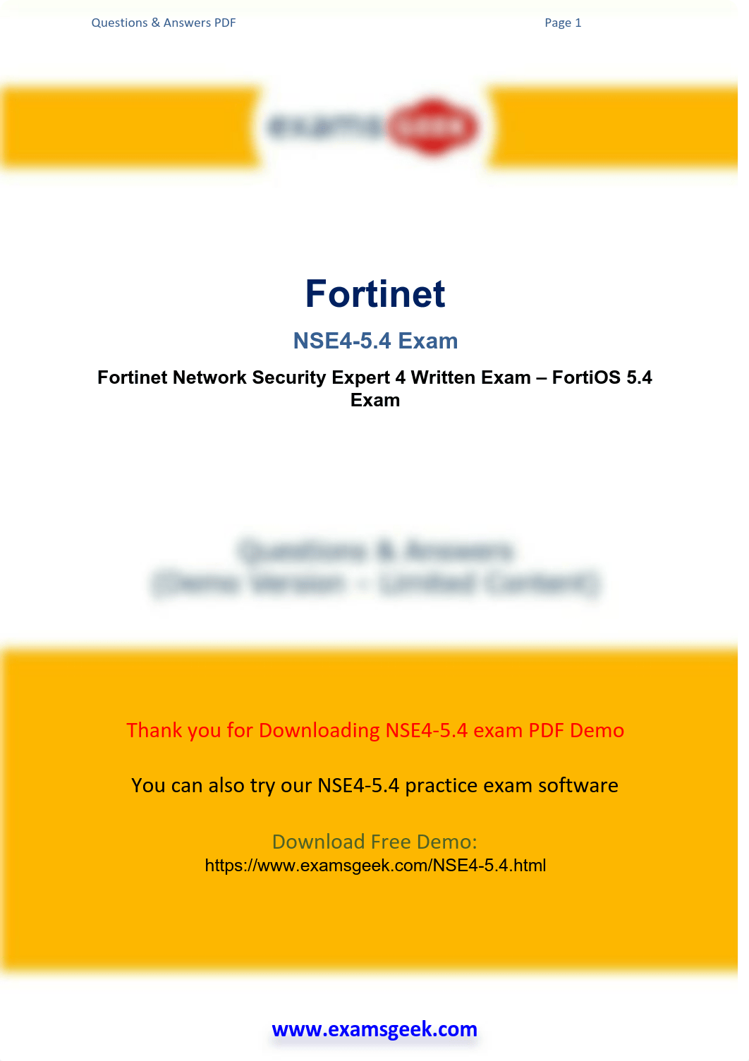 Fortinet NSE 4 NSE4-5.4 Exam Questions Are Out - Download And Prepare_d9cv9or8c0s_page1