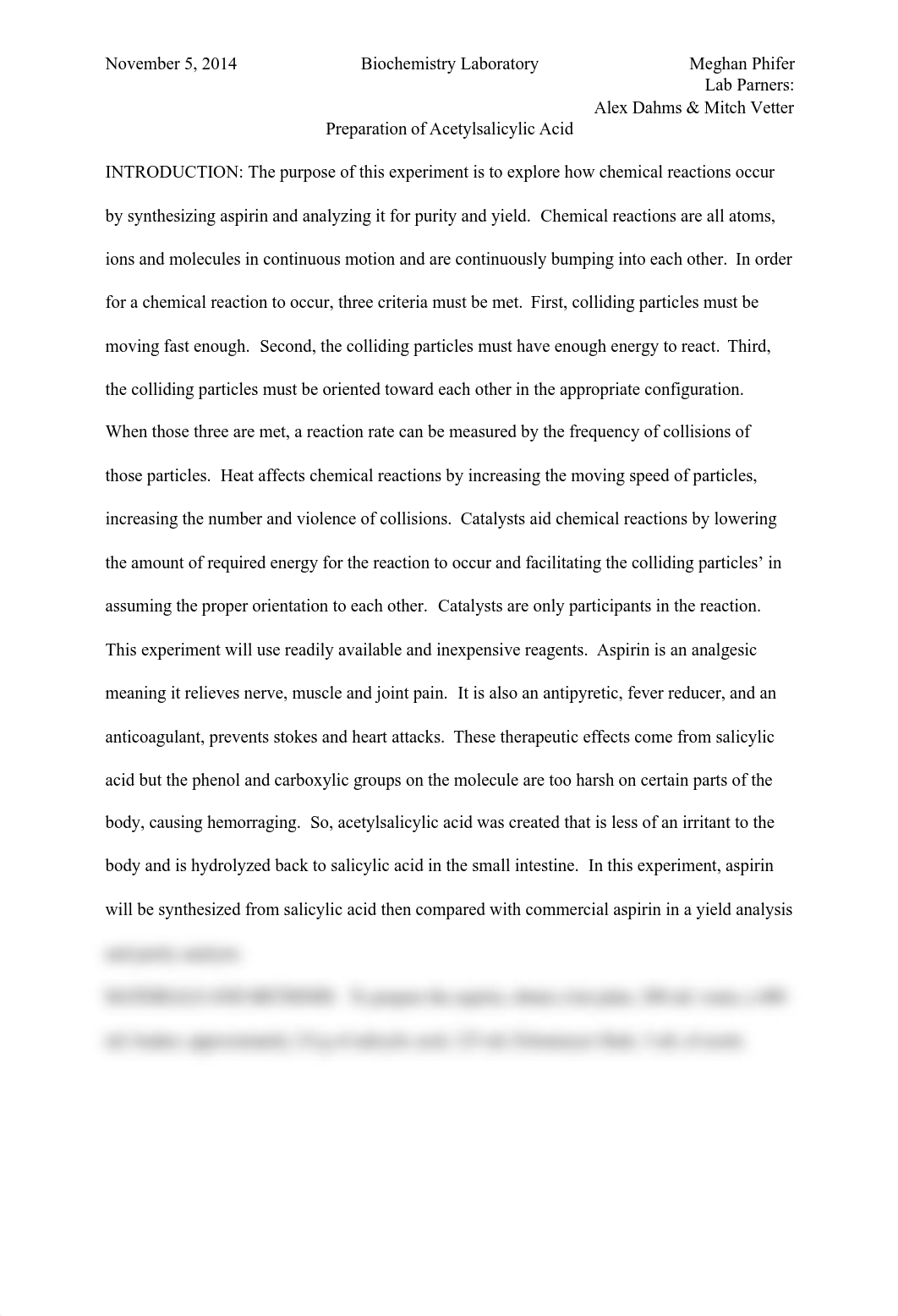 Preparation of Acetylsalicylic Acid Lab Report_d9d07muzedd_page1