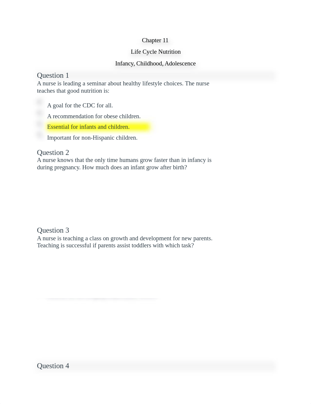 Chapter 11 Life Cycle Nutrition Infants, Childhood Adolescence.docx_d9dstvuwrvv_page1