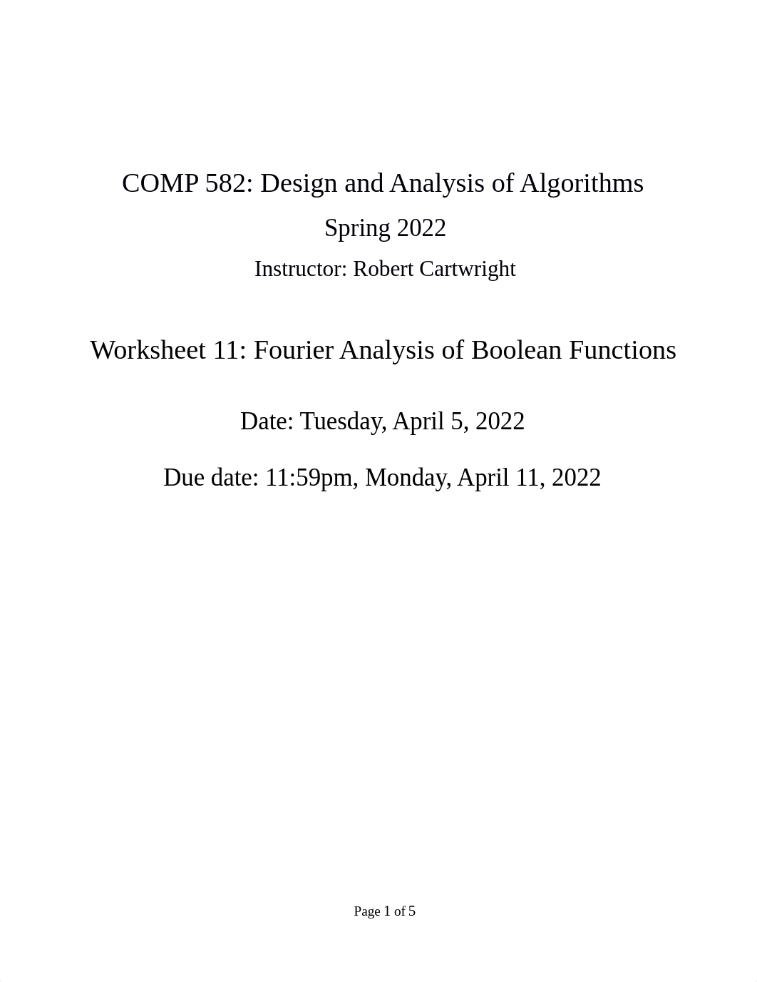 Worksheet 11 Fourier Analysis of Boolean Functions.pdf_d9ed84gfdsx_page1