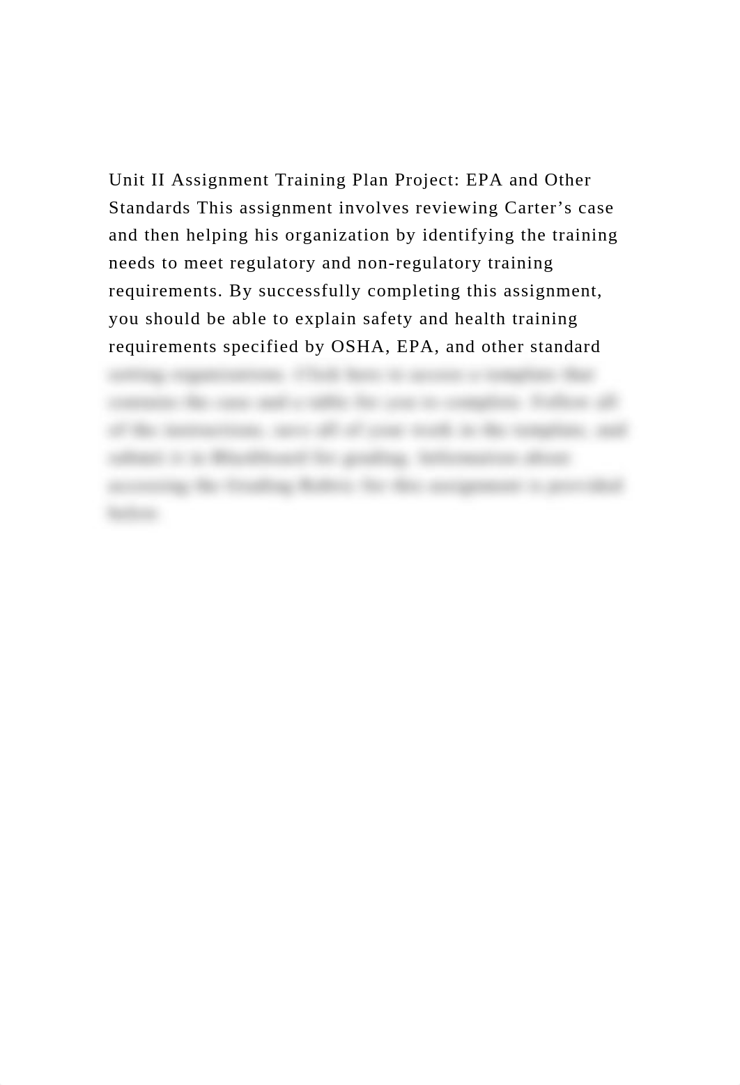 Unit II Assignment Training Plan Project EPA and Other Standard.docx_d9f832ynmfp_page1