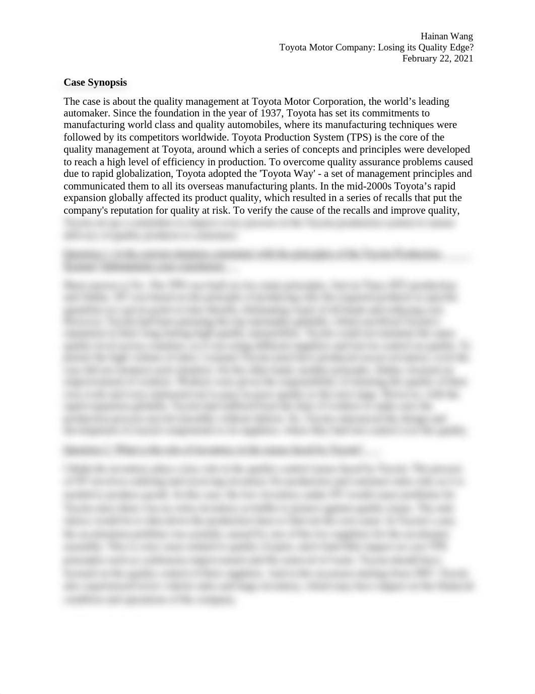 Toyota Case Summary - Hainan Wang.docx_d9fra9dvm2m_page1