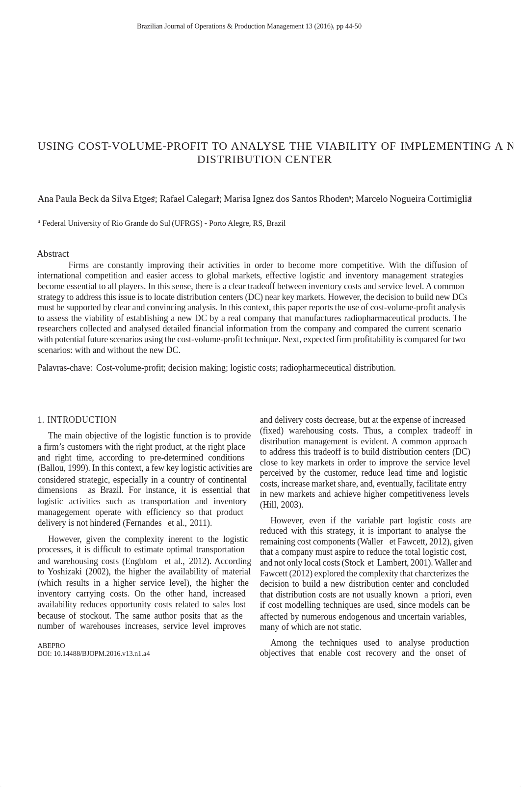 USING COST-VOLUME-PROFIT TO ANALYSE THE VIABILITY OF IMPLEMENTING A NEW DISTRIBUTION CENTER.pdf_d9fzxvy0zv1_page1