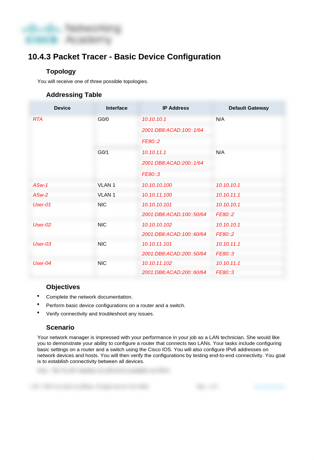 10.4.3 Packet Tracer - Basic Device Configuration.docx_d9g8pvjf2it_page1