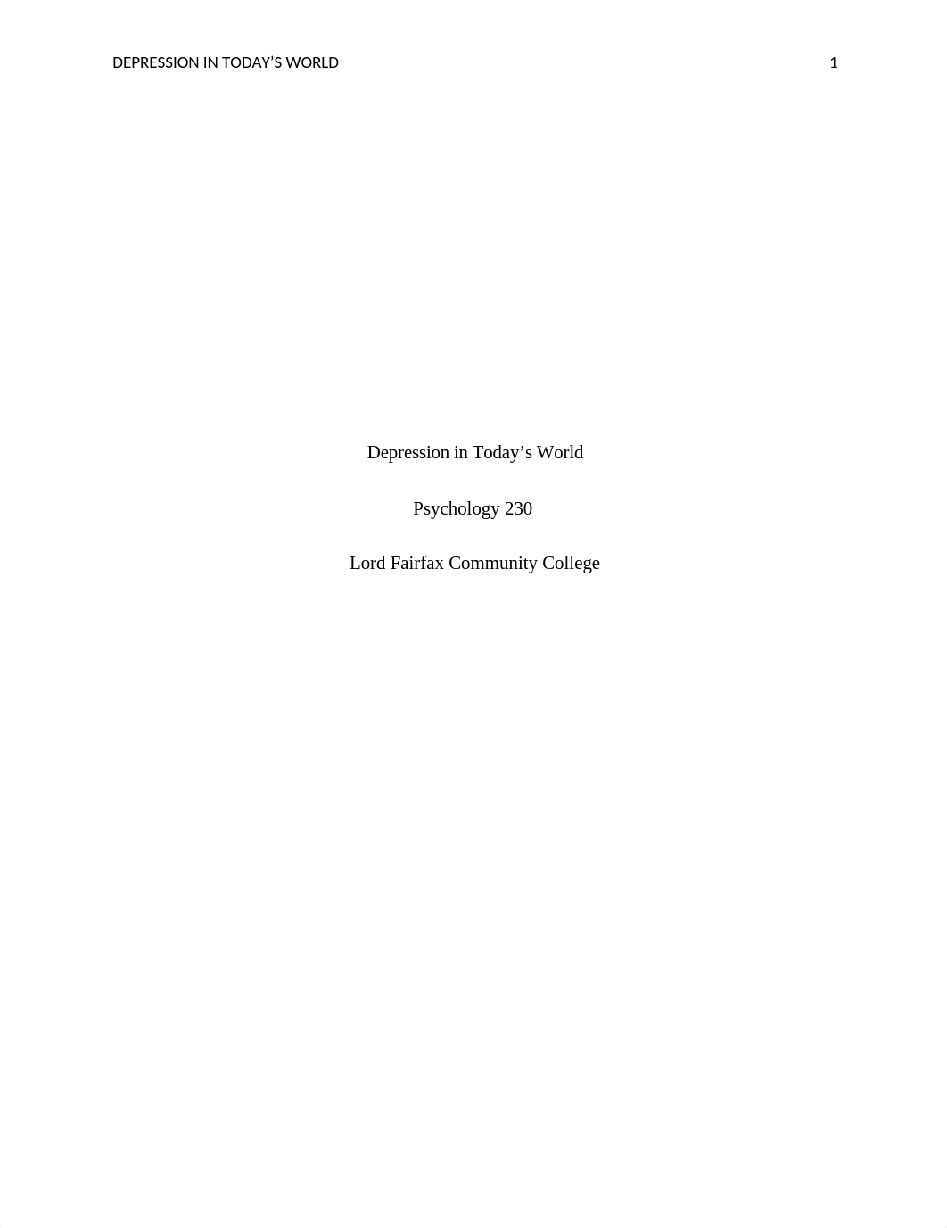 Depression in Today's World - APA paper.docx_d9gb734ip90_page1