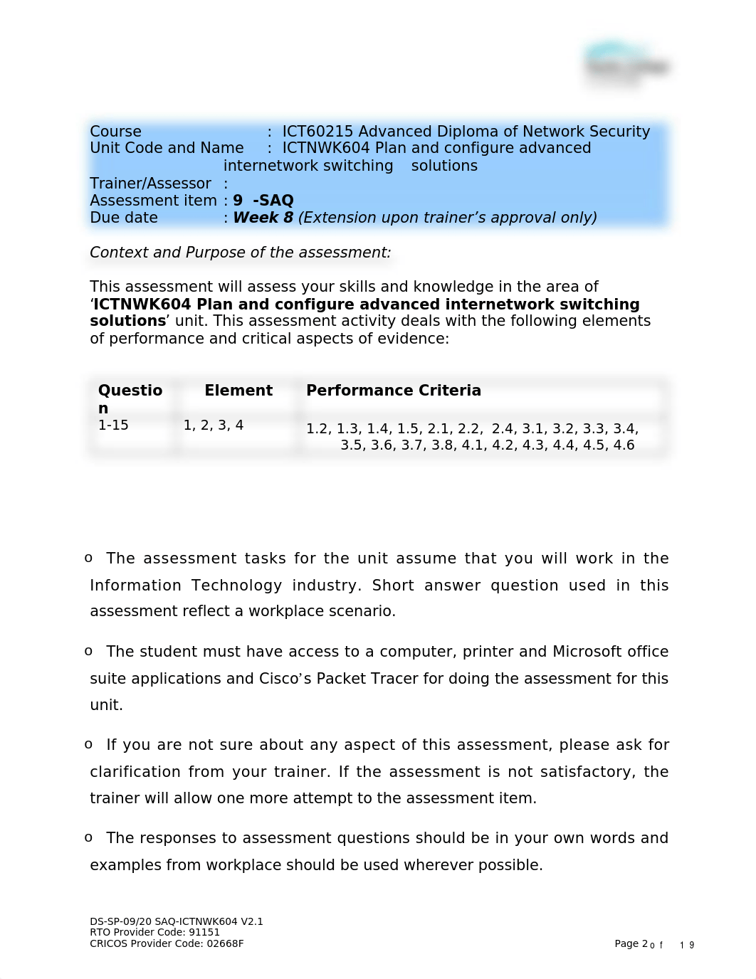 ICTNWK604 Assessment 9 Short Answer Questions.doc_d9guyzq7m95_page2