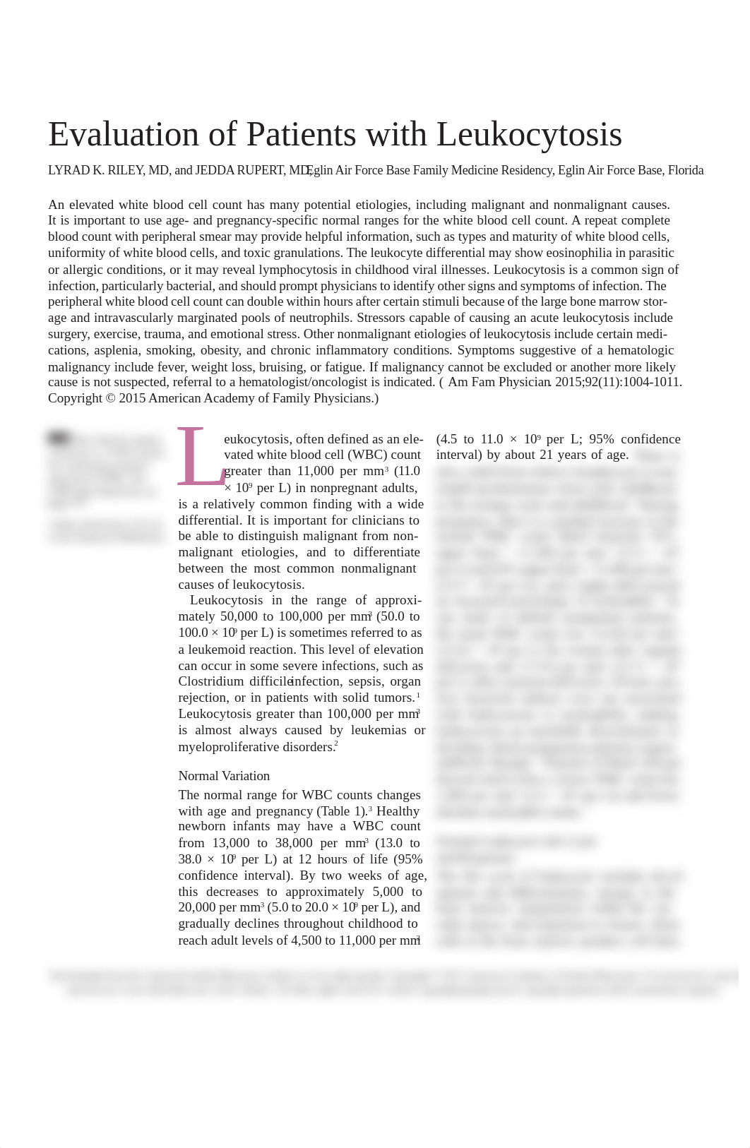 Evaluation of Patients with Leukocytosis.pdf_d9gw5le5g6y_page1