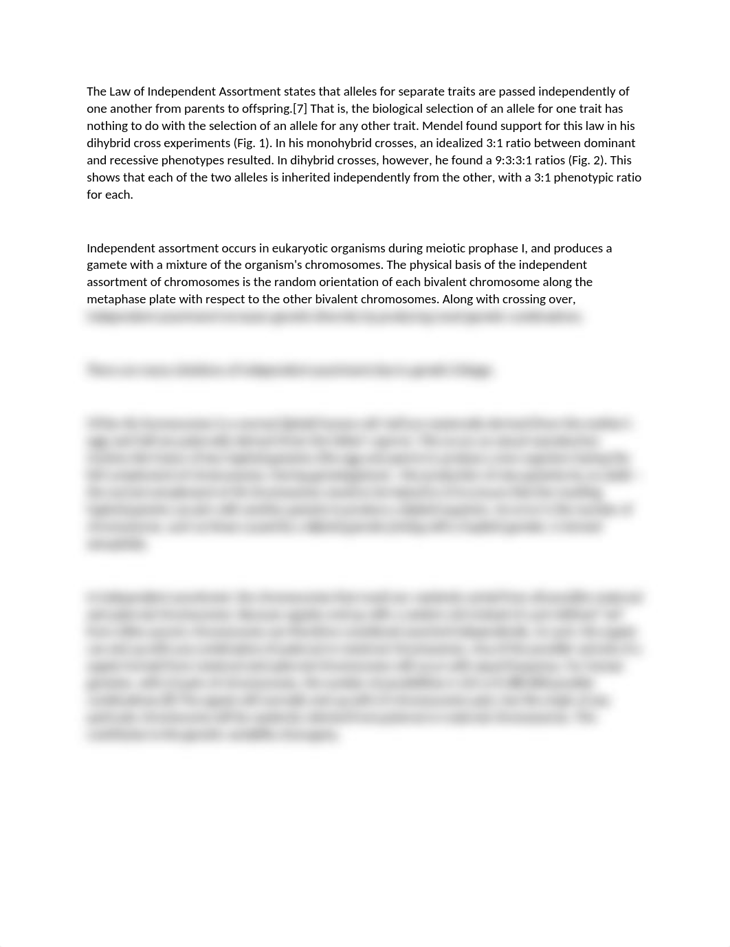 The Law of Independent Assortment states that alleles for separate traits are passed independently o_d9gz0ofgy7e_page1