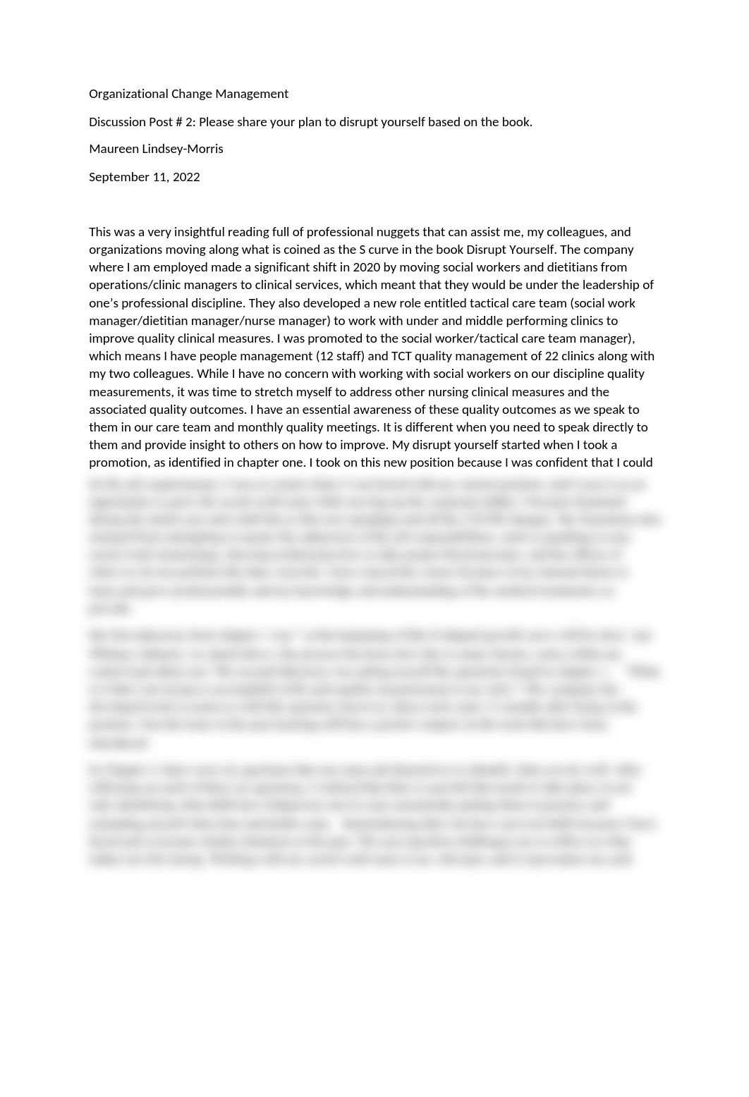 Discussion Post 2 Please share your plan to disrupt yourself based on the book.docx_d9h1gcicobh_page1