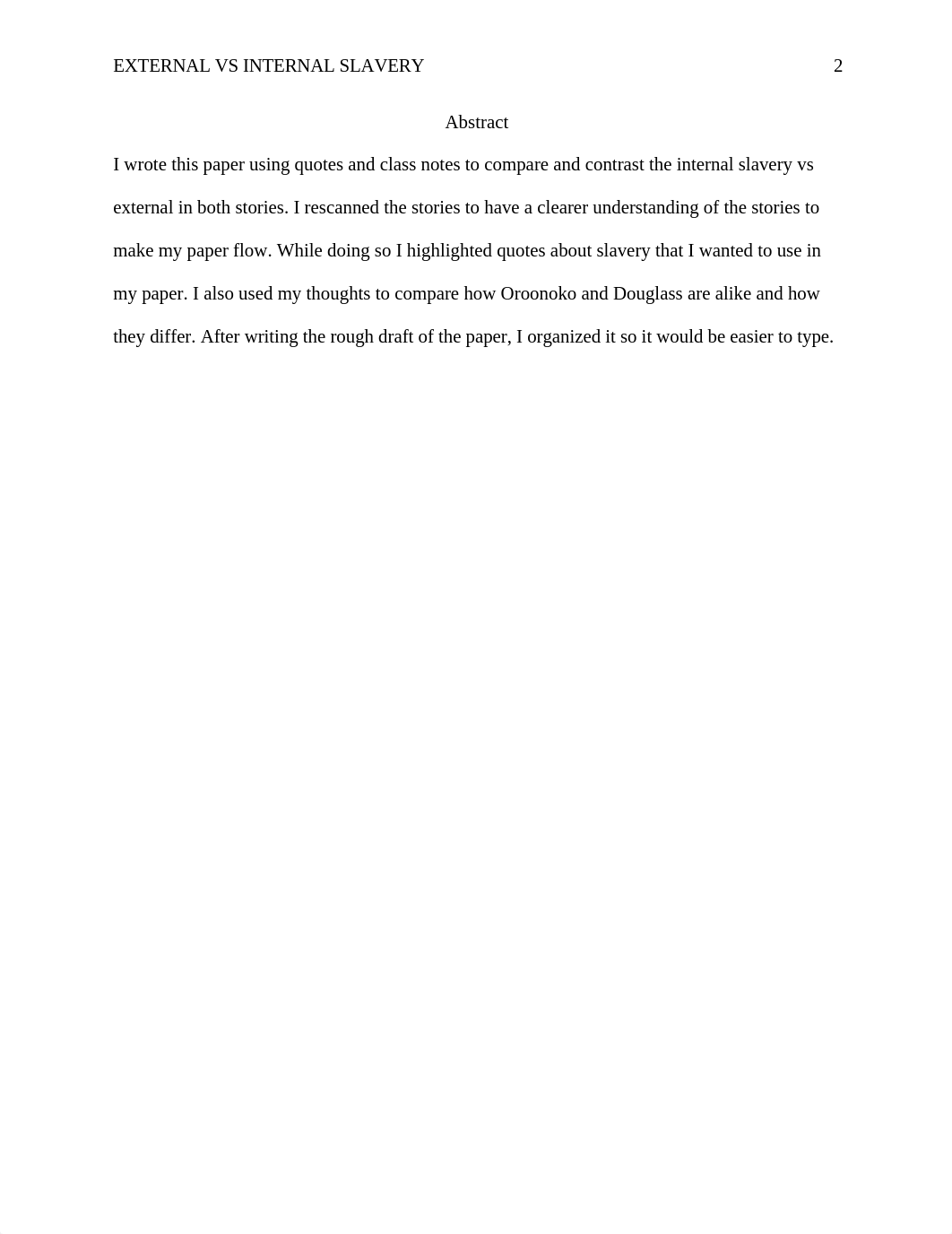 External vs Internal slavery in Oroonoko and the Narrative of the Life of Frederick Douglass.docx_d9h4ze6a0s8_page2