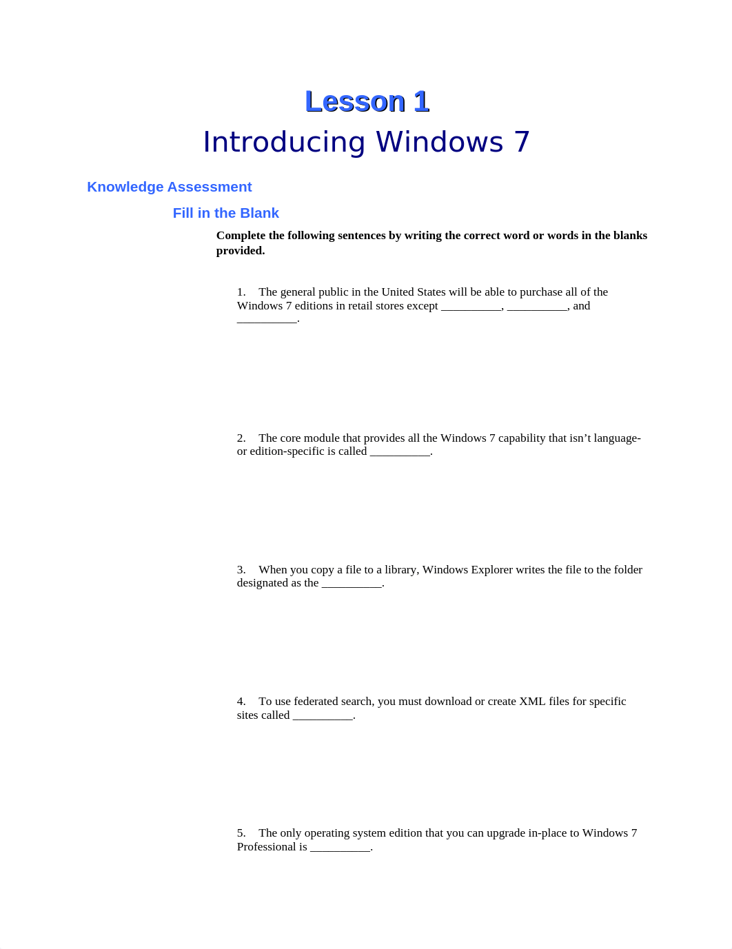 Windows 7 Client Server Lesson 1-4 Knowledge Assessment_d9haiywbeaf_page1