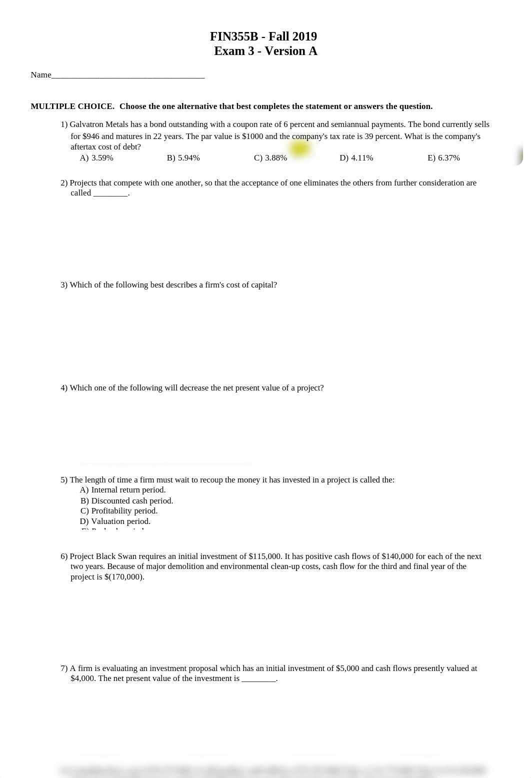 fin355_F19_exam3_A_answerKey.pdf_d9hgvkxpp6y_page1