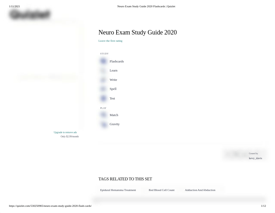 Neuro Exam Study Guide 2020 Flashcards _ Quizlet.pdf_d9hj26vln4z_page1