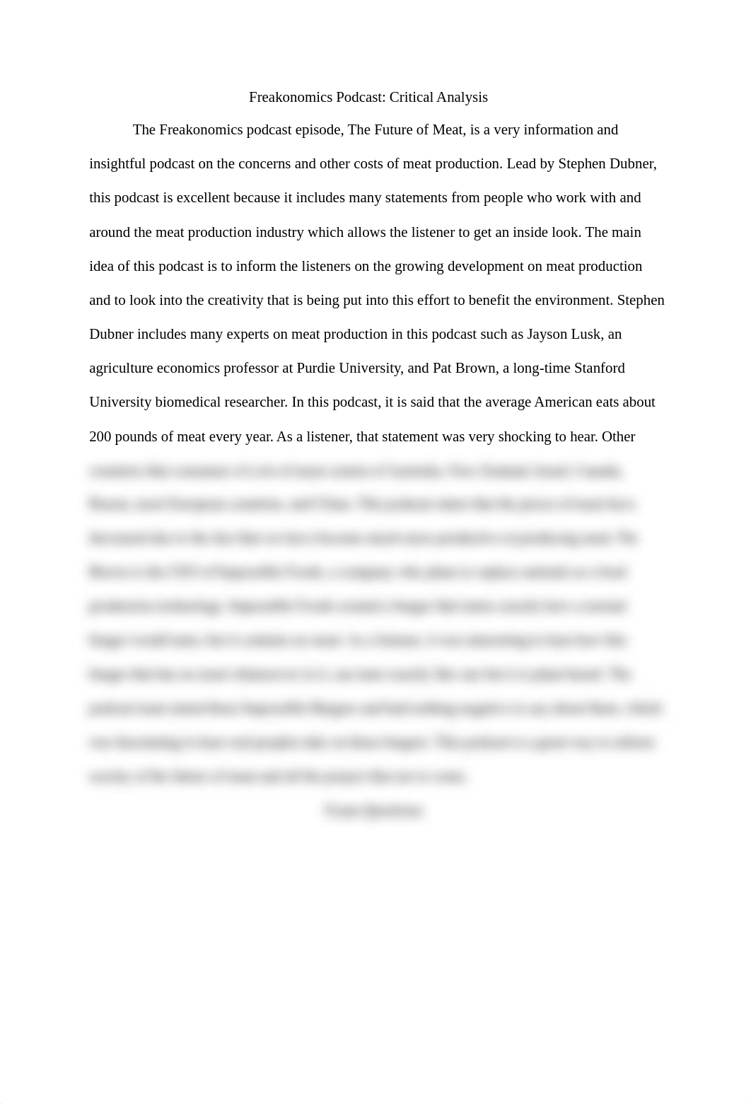 Freakonomics Podcast Critical Analysis.docx_d9hsefvttgu_page1