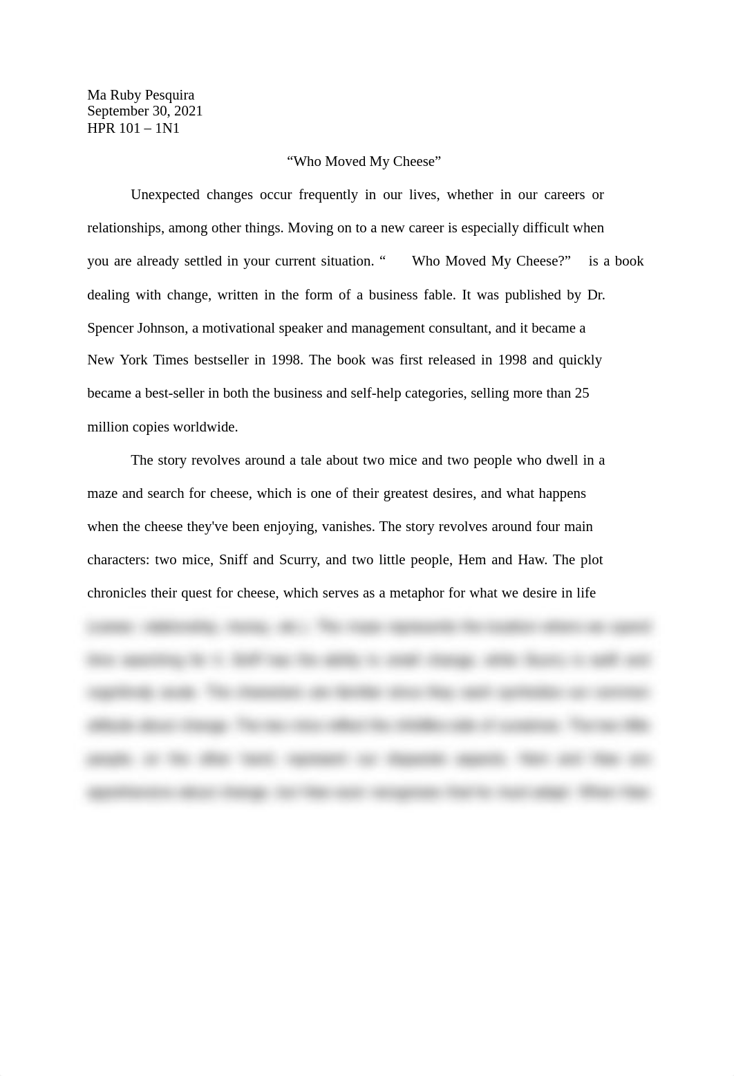 Book report of Who Moved My Cheese.pdf_d9i2exu72cs_page1