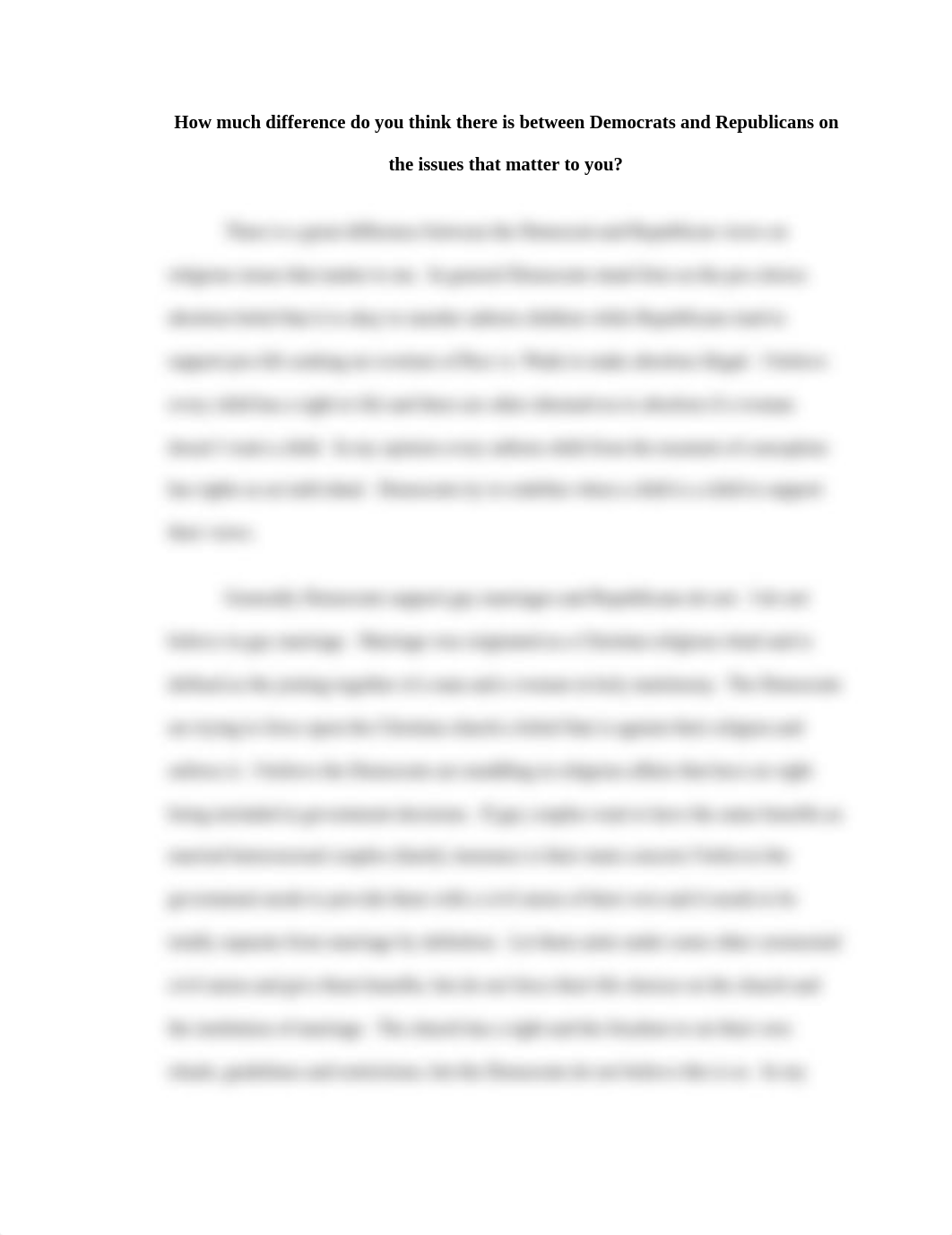 How much difference do you think there is between Democrats and Republicans on the issues that matte_d9id2i8otgo_page1