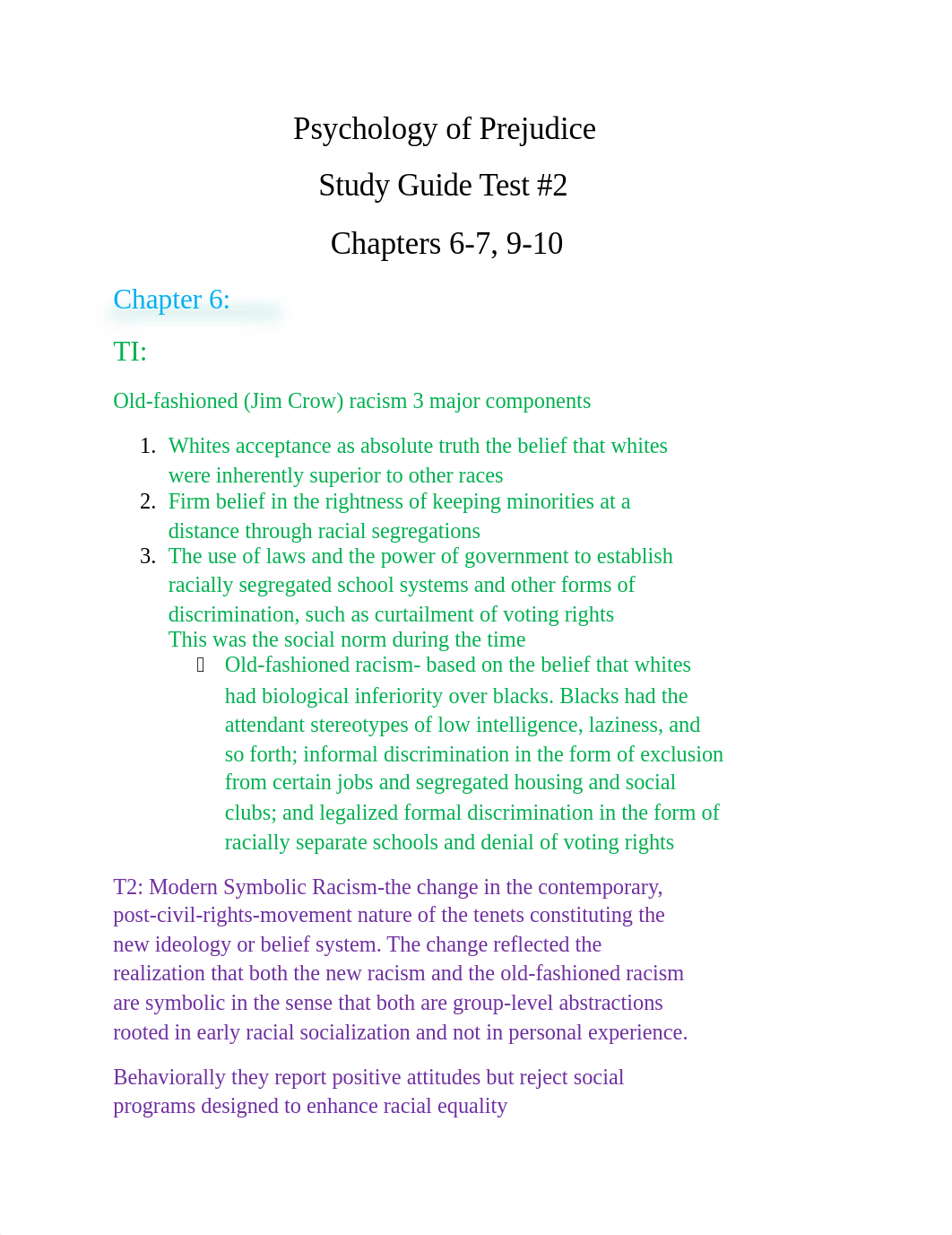 Psychology of Prejudice study guide #2.docx_d9immdtod4i_page1