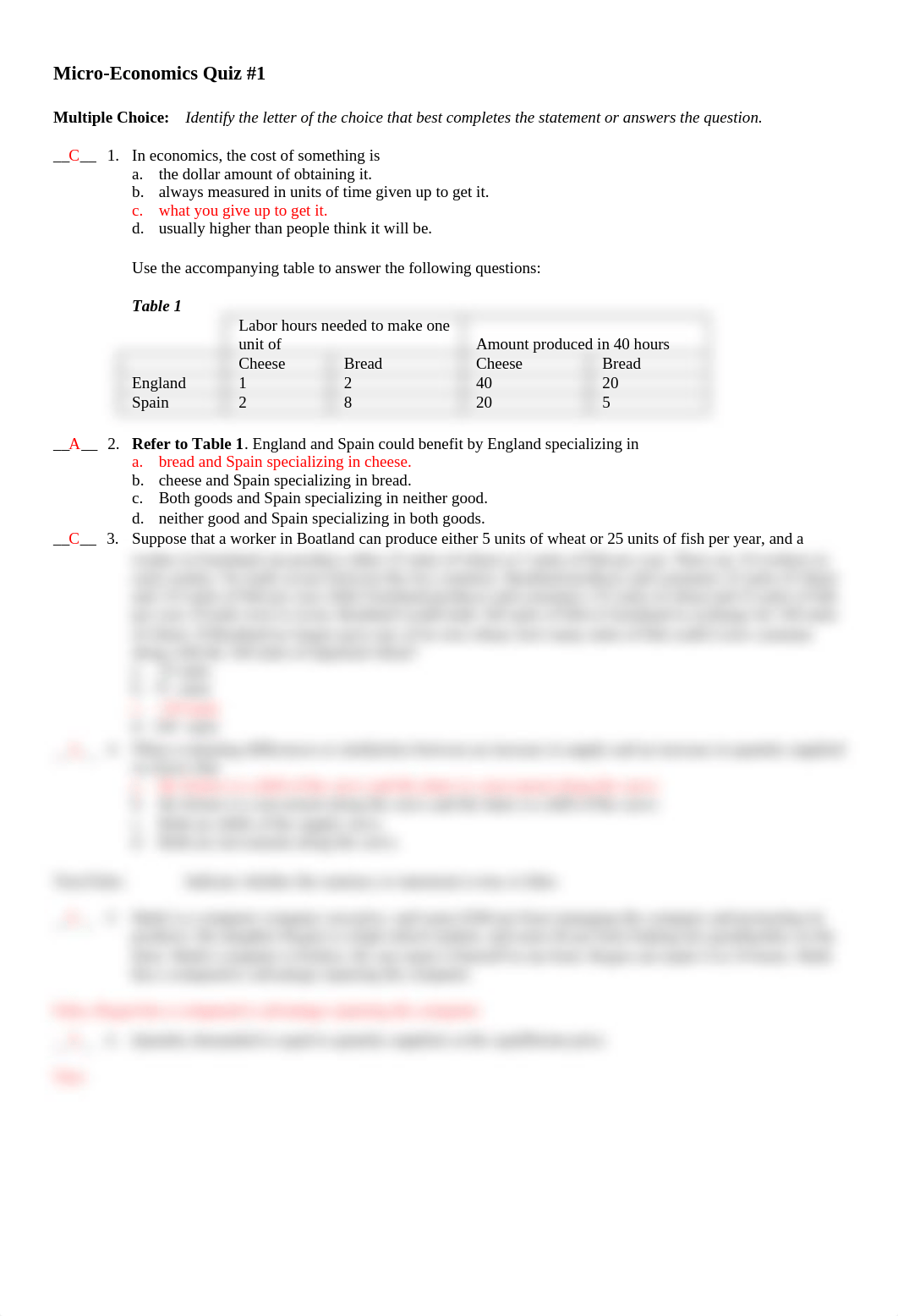 Micro Economics Quiz One With Answers.pdf_d9jtyzucrob_page1