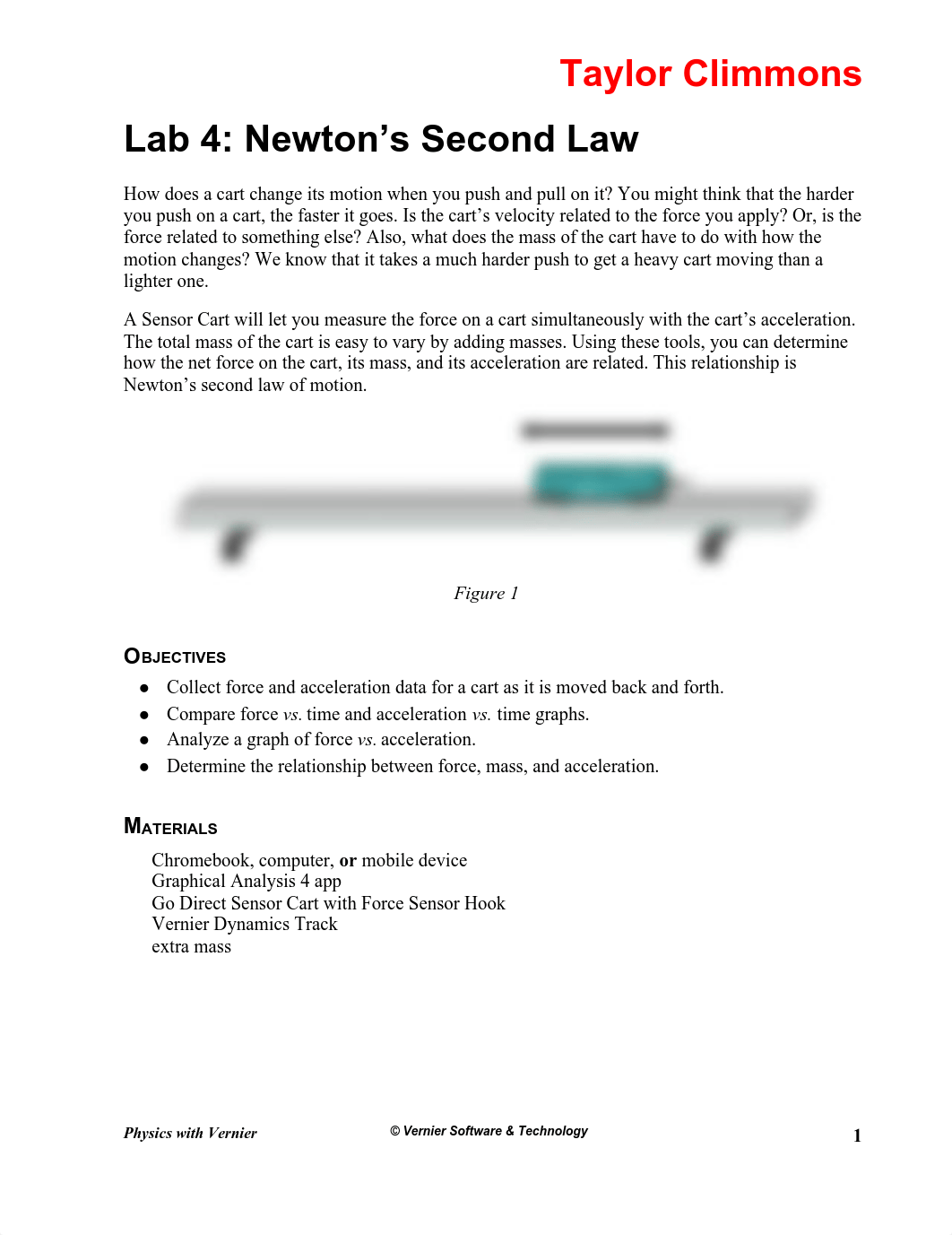 Lab 4 Newton's Second Law-1- Taylor Climmons.pdf_d9jxh37cnsg_page1