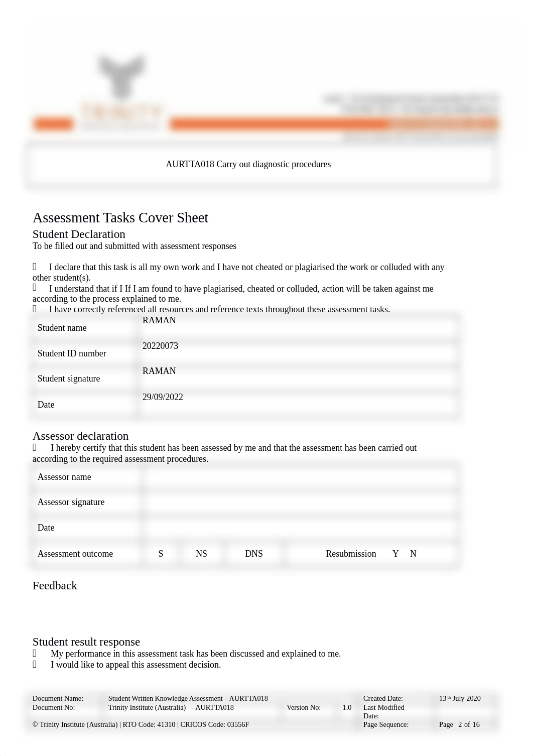 AURTTA018_Assessment 1_Written Knowledge Questions_V2_b16aff3b4b5b3e9082cfd0c7f4e7190e.docx_d9k22hd12lc_page2