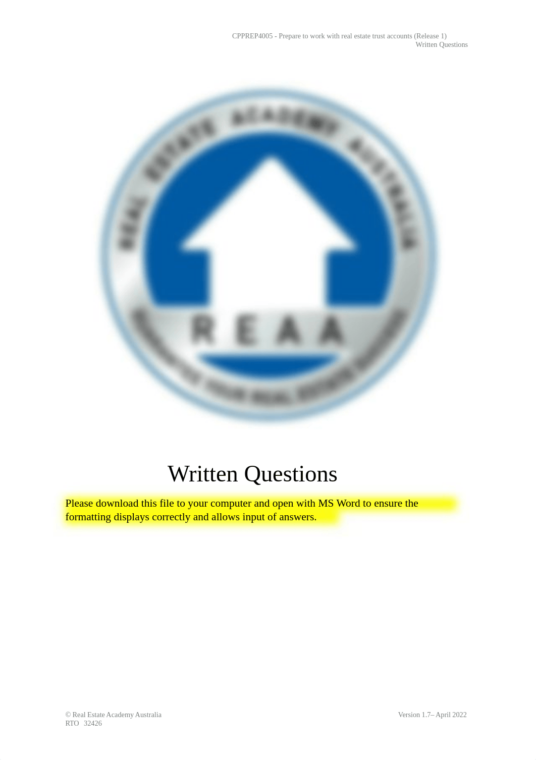 REAA - CPPREP4005 - Written Questions v1.7.docx_d9kss6042r1_page1