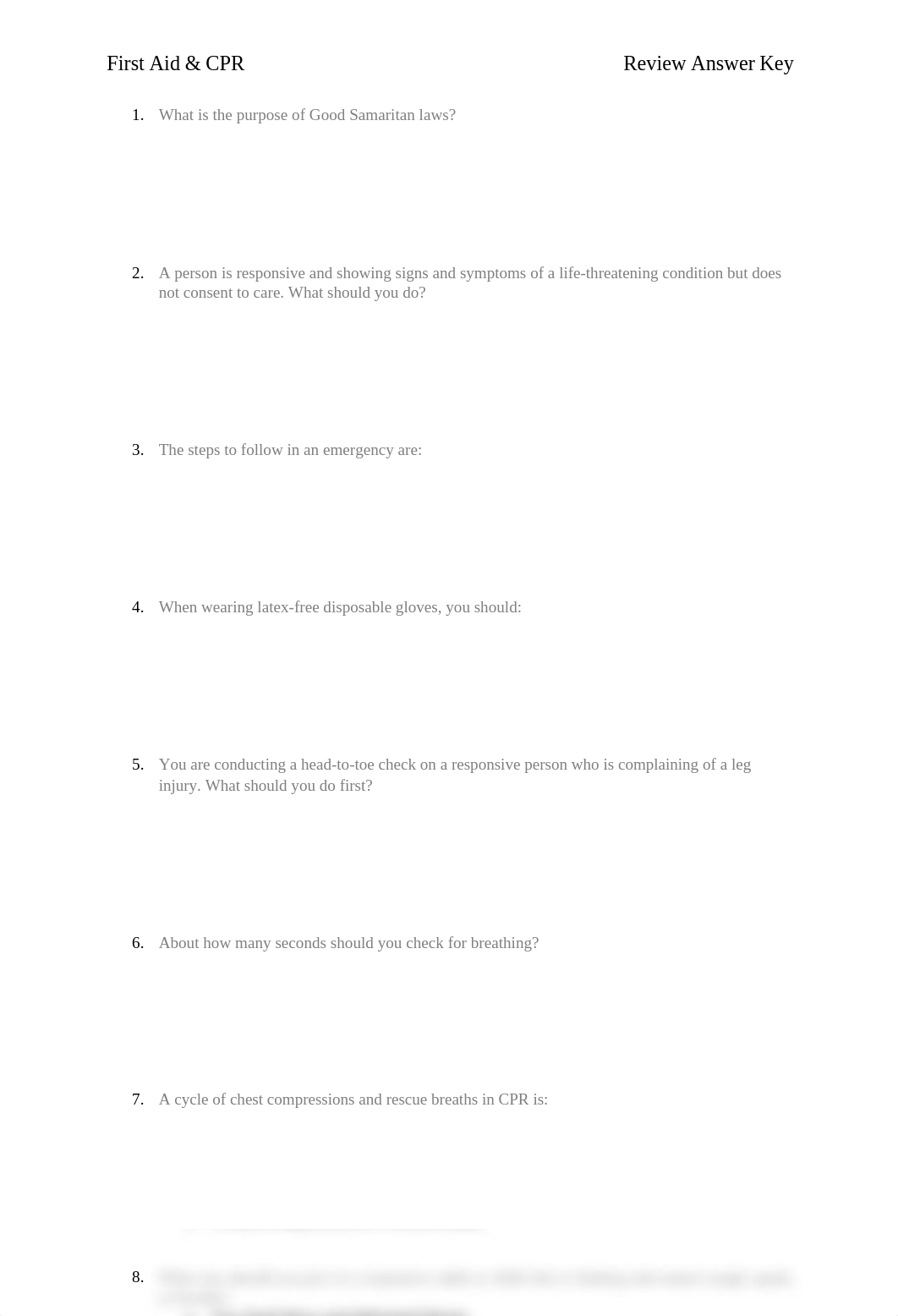 First Aid and CPR Review Answer Key.docx_d9l2q5jo4y7_page1