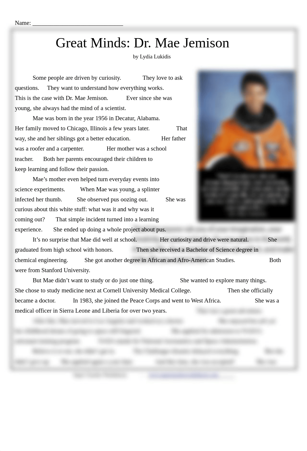 Vaniyah Hill - Dr Mae Jemison_SPACE.pdf_d9l7yohpm06_page1