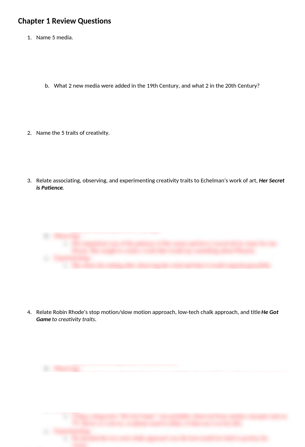 Chapter 1 Questions and Vocabulary -ARH1000.docx_d9le0hdlgzv_page1