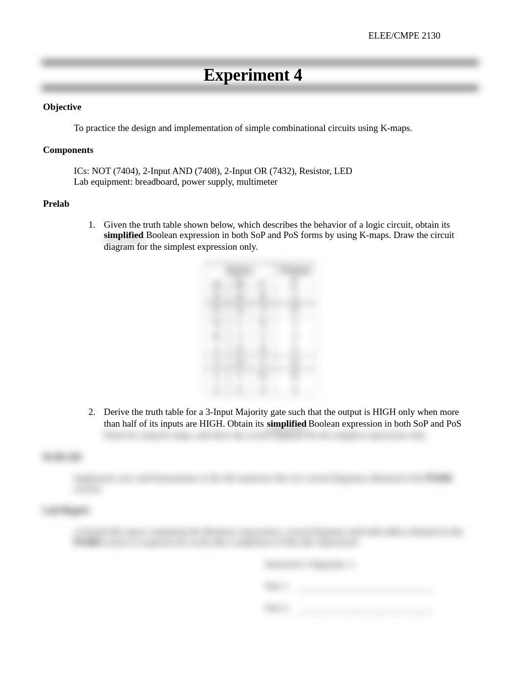 Lab 4 - Combinational Logic Circuit Design Using K-Map.pdf_d9mz09gw7sh_page1