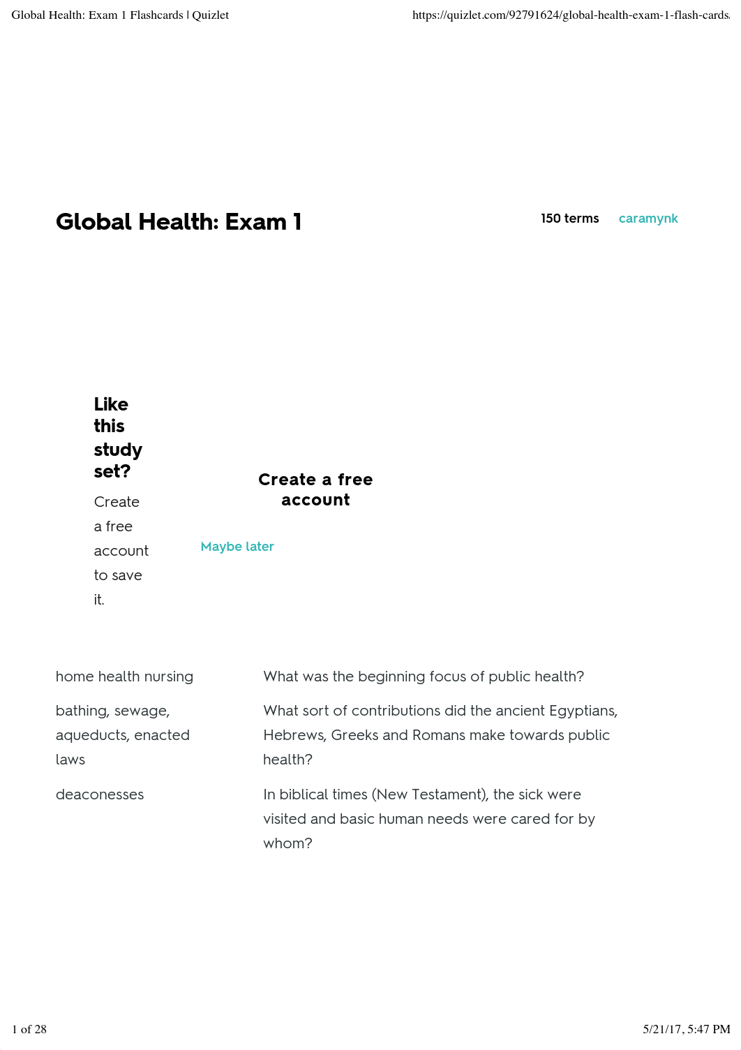 Global Health- Exam 1 Flashcards | Quizlet.pdf_d9n05ryy0u3_page1