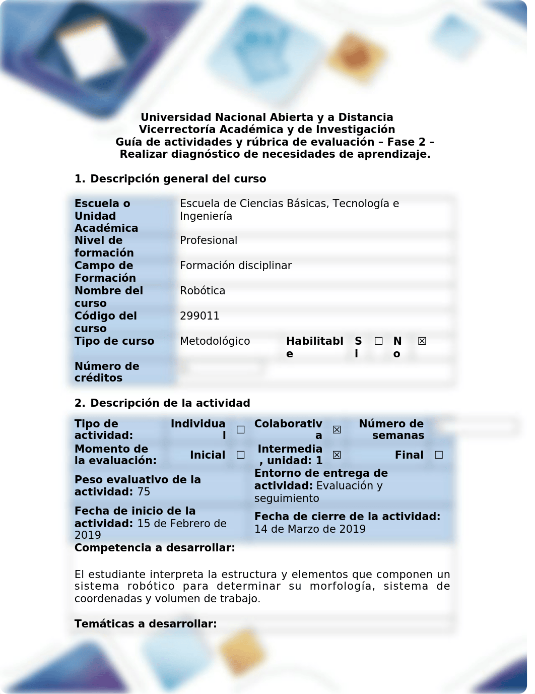 Guía de actividades y rúbrica de evaluación Fase 2 Realizar diagnóstico de necesidades de aprendizaj_d9nbvojrllw_page1