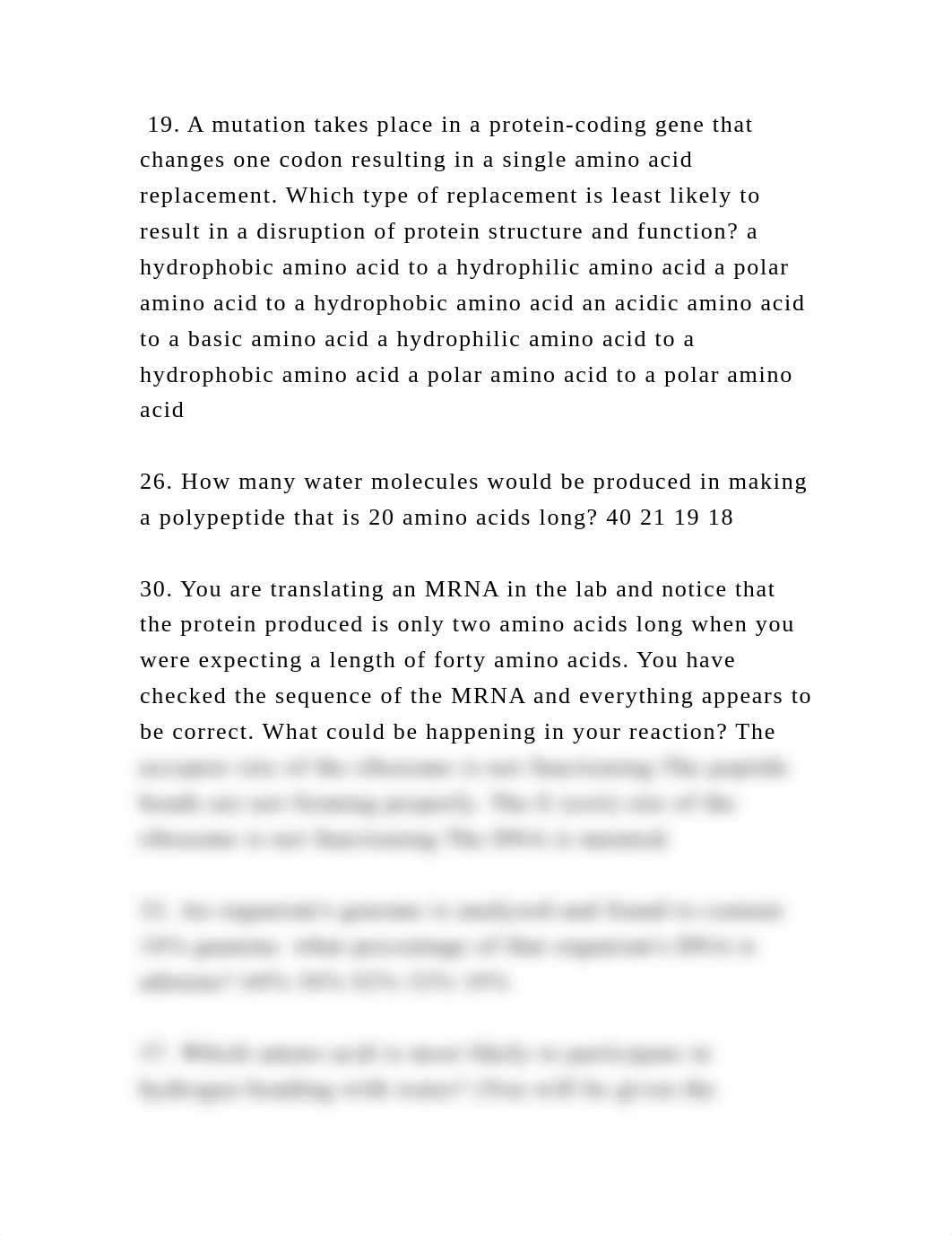 19. A mutation takes place in a protein-coding gene that changes one .docx_d9o727g3n0w_page2