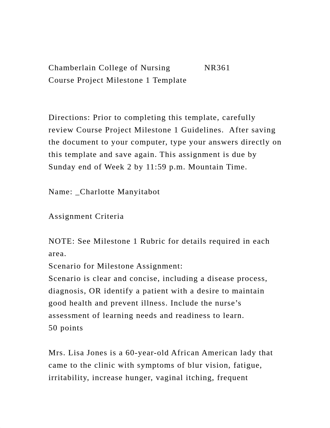 Chamberlain College of NursingNR361 Course Project Milestone 1.docx_d9os4hzniwx_page2