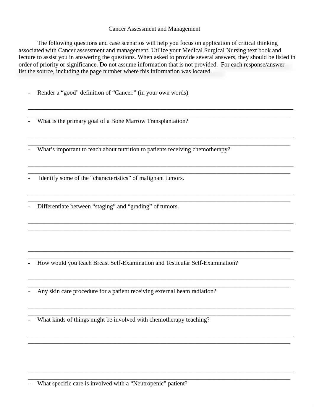 NRS 211 Week 14 Cancer study guide_d9pdrug7jtt_page1