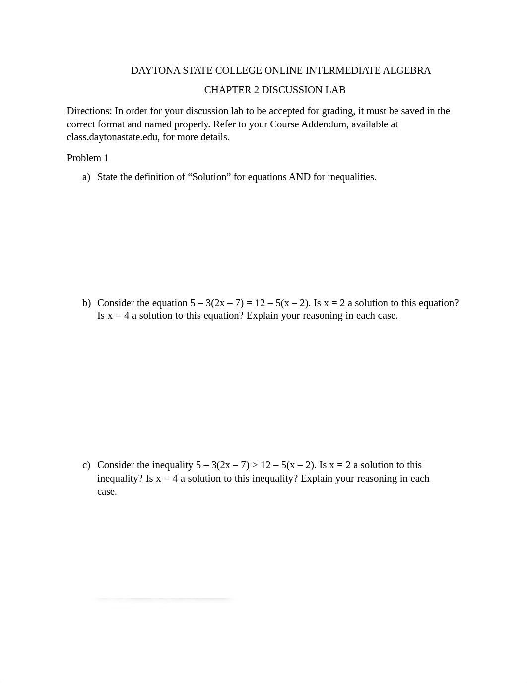 DAYTONA STATE COLLEGE ONLINE INTERMEDIATE ALGEBRA CHAPTER 2 DISCUSSION LAB.docx_d9pqosa39pl_page1