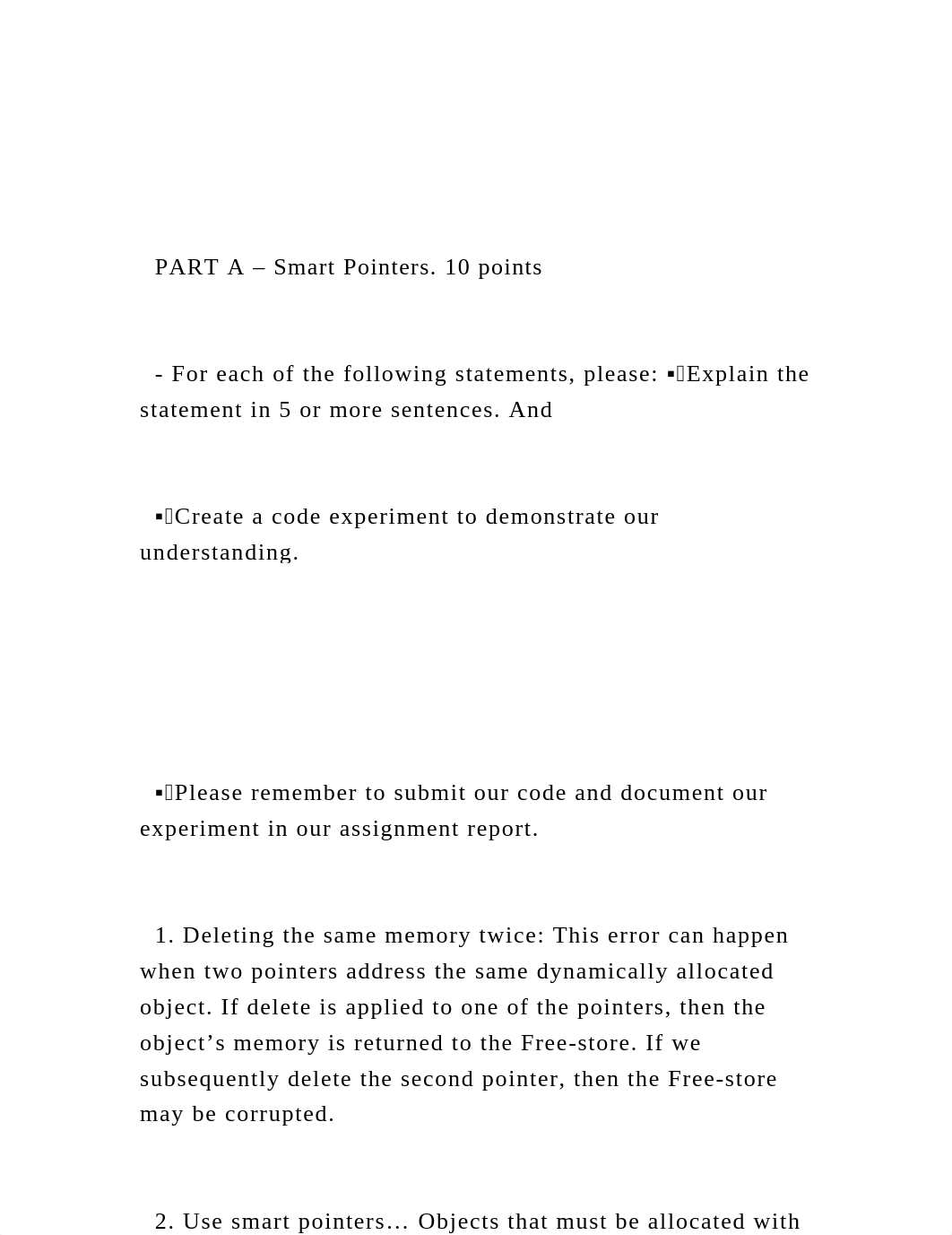 PART A - Smart Pointers. 10 points   - For each of the fo.docx_d9pvo0kywwm_page2