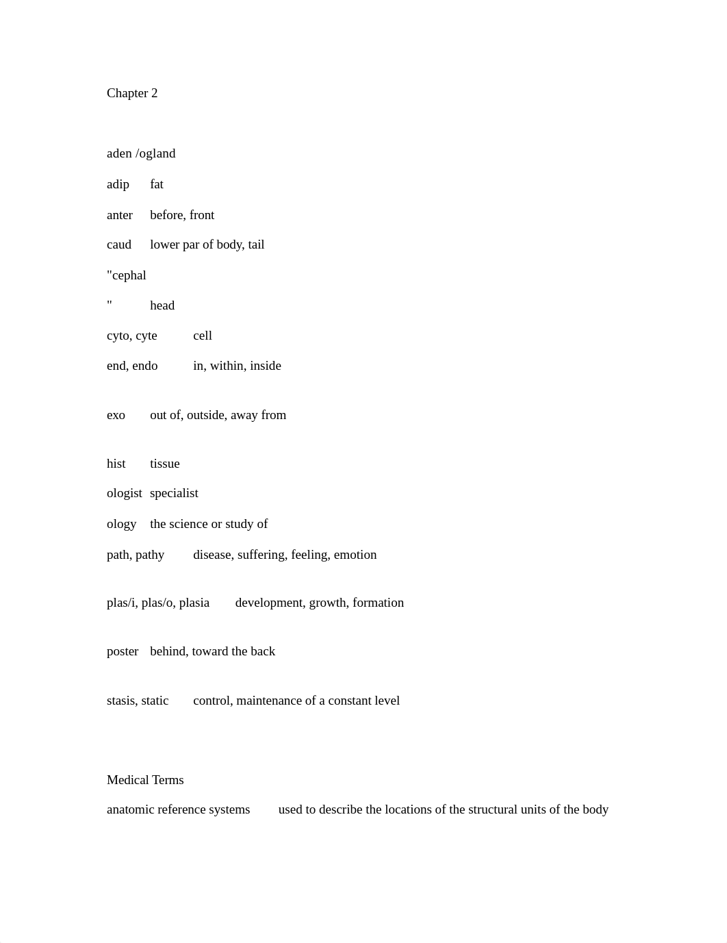 Chapter 2,  Medical Terminology - Everything needed to get !00% on exam.rtf_d9q19pwpb4b_page1