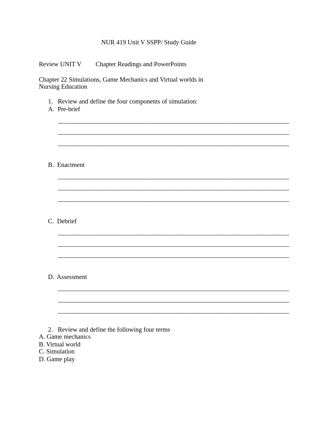 NUR 419 Unit V SSPP Study Guide F20.docx_d9q6vtptdmg_page1