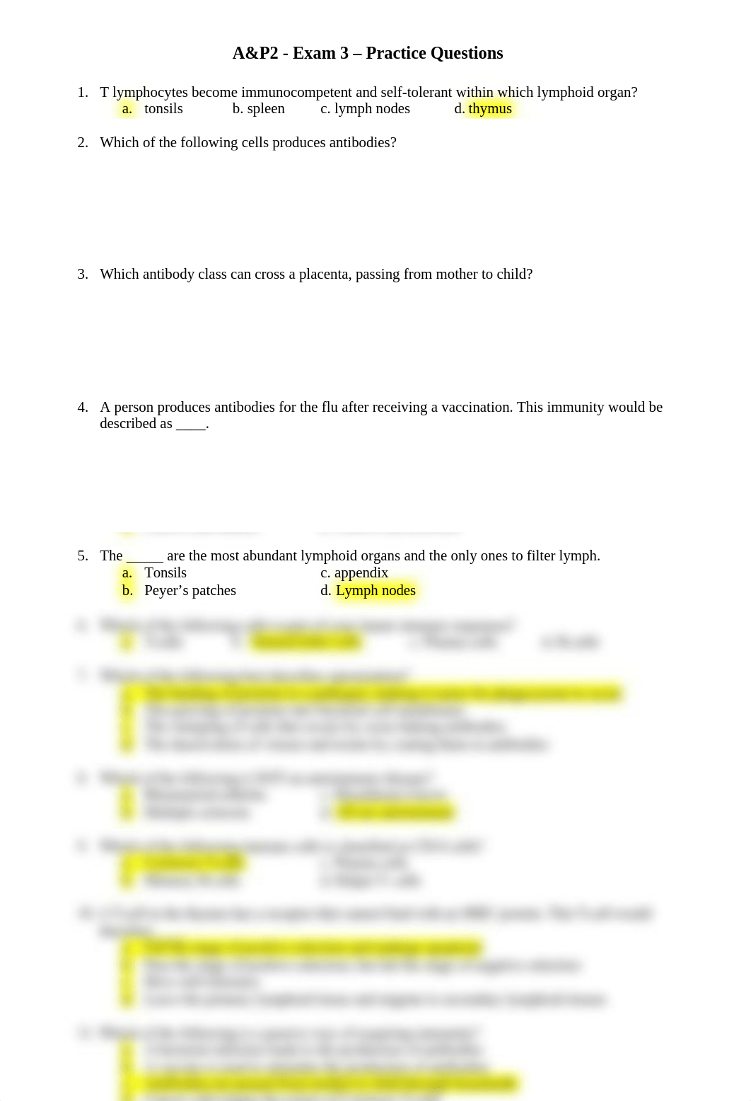 A&P 2 exam 3 Practice Questions ANSWERS.doc_d9r1jfeojrk_page1