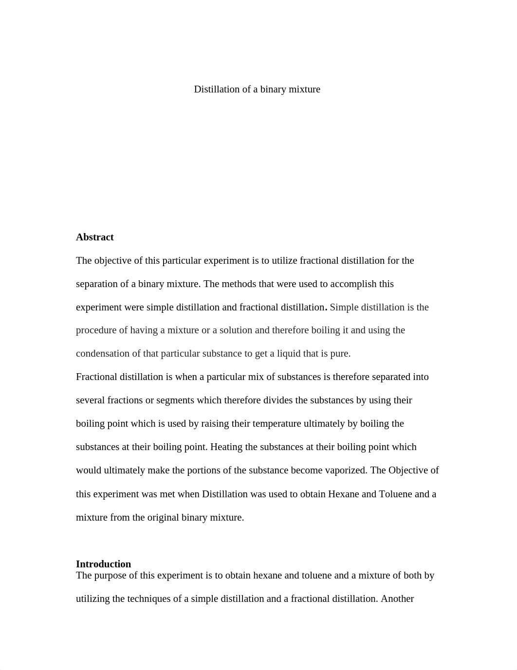 Distillation of a binary mixture lab report orgo 1_d9rcfxkccvs_page1